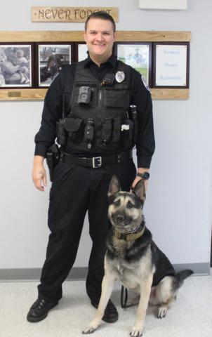 Pictured is Zac Noble and his K-9 Lux.