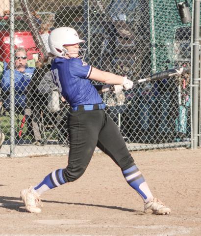Gladwin’s Liz Winchester hit a home run Thursday in the first game of a doubleheader with visiting Bullock Creek.