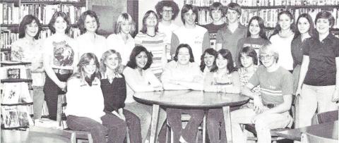 Beaverton High School Spanish Club 1980. Pictured are: Kim Goheen, Wadeana Cochrine, Janis Nearing, Kathy Jance, Donna Billington, Jeff Broddle, Kris Kent, Joe Clingan, Brian Winton, Sue Fromer, Betsy Graham, Cindy Fromer, Deb VanWieren, Ann Akers, Laurie Pickard, Sherie Sprague, Adam Bashaw, Elaine Miscovich, Bonnie Cavanaugh, Pat Oberlioer, and Greg Leuenberger.
