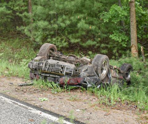 Pictured is the accident on June 9 on Adams Road in Sherman Township.