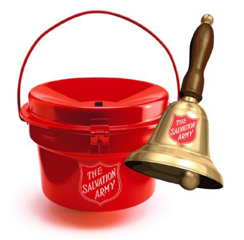Salvation Army ringing bells in December
