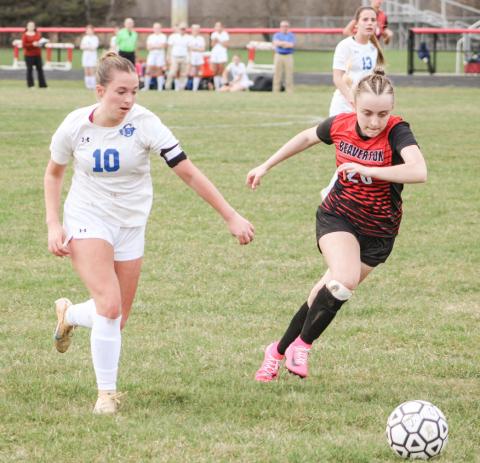 Gladwin’s Madisyn Lockwood and Beaverton’s Olivia Somers will meet again on the pitch this afternoon at Gladwin in a rematch of the Beavers 4-1 victory last month. Lockwood scored four goals in a win over Clare last week.
