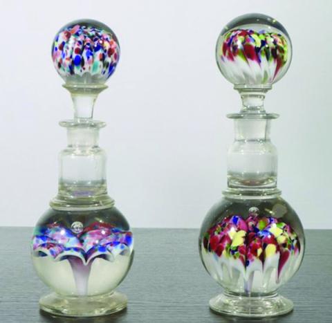 These paperweight inkwells demonstrate the unique glassmaking styles of Millville, New Jersey, and showcase the skill and creativity of their glassworkers. ALDERFER AUCTION COMPANY