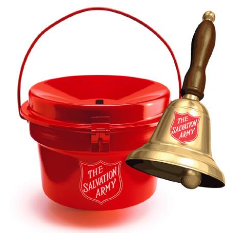Salvation Army ringing bells in December