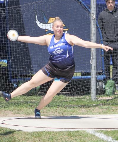 Gladwin’s Makenzie Price finished second in the discus Saturday at the Division 2 state meet in Hamilton.