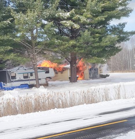 FIREFIGHTERS RESPOND TO BLAZE ON GROUT ROAD