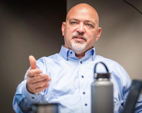 Michigan Association of School Boards’ executive director Donald P. Wotruba, speaking about his organization and their initiatives during an interview at their offices in Lansing, MI on Mon. Sept. 16, 2024.