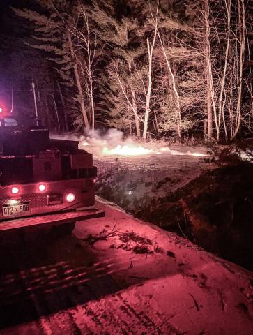 High winds take down power line on M-30
