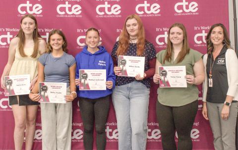 Clare-Gladwin CTE Education Occupation students were recognized at the Student Excellence Awards, held at the the new CTE conference room on the Mangus campus. Students received honors in categories such as Above &amp; Beyond, Most Improved, Outstanding, and Work-Based Learning.