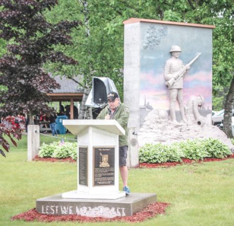 Pictured is Beaverton Mayor, Ray Nau, speaking at the Memorial Day event in 2024.