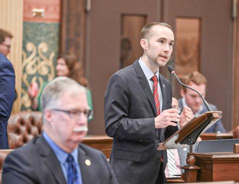 State Representative Bill G. Schuette addressing the Michigan House of Representatives.