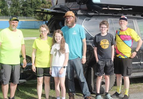 Members of the Osborn Family, who hail from Lansing, Hastings and Marshall, camped out Thursday night at Gladwin High School on their way to Mackinaw City with the DALMAC bicycle tour.