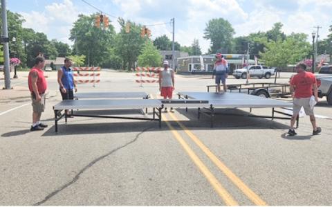 Pictured is the new portable performance stage that was awarded by a grant from the Gladwin Community Foundation.