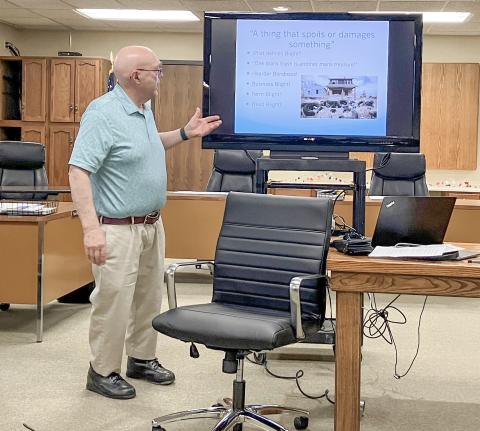 Council Chairman, Joel Vernier, presented methods to deal with blight in Gladwin County.