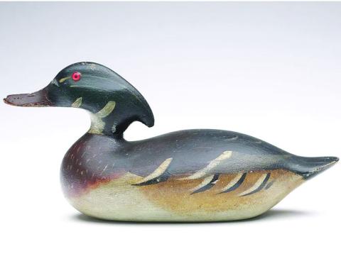Decoys by the Mason Decoy Factory, like this Challenger-grade mallard duck, are some of the most famous and most desirable among collectors. GUYETTE &amp; DEETER, INC.