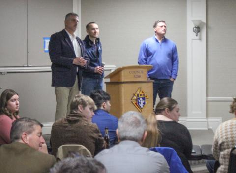From left to right are State Representative Mike Hoadley, State Representative Bill G. Schuette, and Senator Roger Hauck speaking at the Gladwin County Chamber of Commerce Legislative Breakfast that took place on March 8.