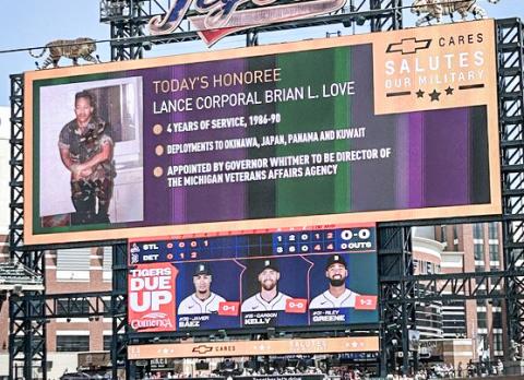 MVAA DIRECTOR LOVE HONORED WITH MILITARY SALUTE AT COMERICA PARK