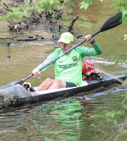 Robert Michalec, of Escanaba, is a veteran of river races statewide. He was the first solo paddler to finish and gave glowing reviews of the inaugural Gladwin County River Race of Two Cities Saturday.