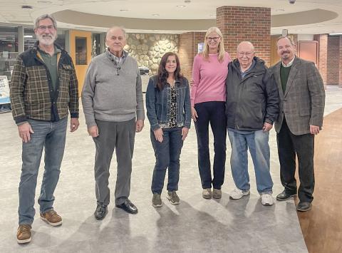 Pictured left to right: Dr. Jankoviak, Mr. Allen, Dr. Moore, Ms. Pittsley, Mr. Metzger and President Hood.