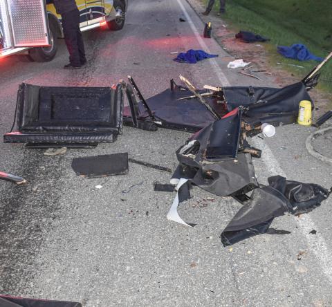 Car versus buggy accident on Bard Road