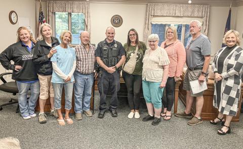 Kyle Binger (fifth from left) was confirmed as Gladwin’s new Chief of Police at the Regular Meeting of the City Council last Tuesday.
