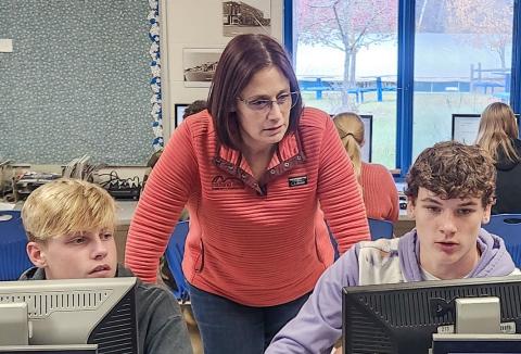 Pictured is Heather Crowl, Scholarship Coordinator for the Midland Area Community Foundation, during a recent trip to educate Gladwin High School students on the scholarship application process.