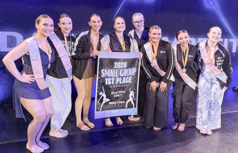 GWSD’s eight graduating seniors earned Platinum and first overall at Dance Force Xpress for their routine “Landslide”.