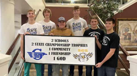 Pictured left to right: Ethan Breault, Treyton Siegert, Gage Cingano, Lucas Mead, Colby Owens, and Kade Hunt.