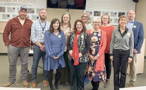 The 10 graduates of the Gladwin County Leadership Program get together for a photo during a ceremony in their honor held Friday at the Beaverton Activity Center.