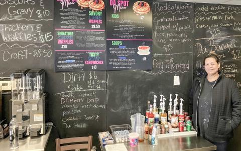 Owner Shariece Simbahon stands by her menu at Da Spot, a restaurant in Gladwin that offers waffles and a lot more.