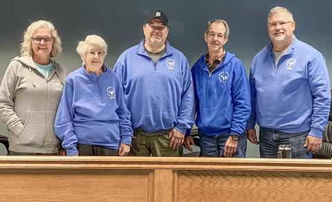 Pictured from left to right: WLPOA board members Karen Tiano, Jeannette Barrett, David Haupt, Mike Hermann, and Mark Fedewa.