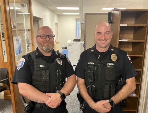 Pictured left to right is new school resource officer Bob Doyle and Chief of Gladwin City Police Kyle Binger.