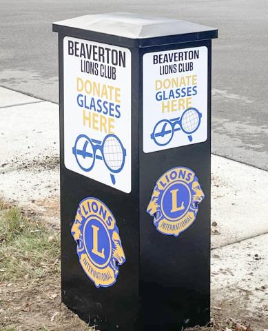 Located at 142 Saginaw Street in Beaverton is a new glasses donation box. Anyone with unused pairs of glasses can drop them off in the box to donate them to those in need.