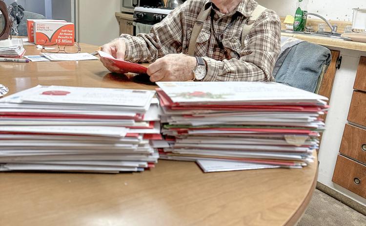 Over eight hundred Christmas cards received