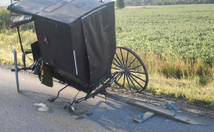 Amish buggy struck by semi on Beaverton Road