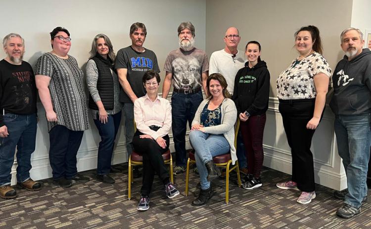 Death of A Hot Sauce Salesman cast pictured are back row: Steven Ulch, Katie Babb, Shiloh Butterfield, David Minor, Kevin Allen, Bill Mason, Sara Sparkman, Keara Hopkins, Karl Hauser; seated are Pam Gorton and Lorraine Carmen.