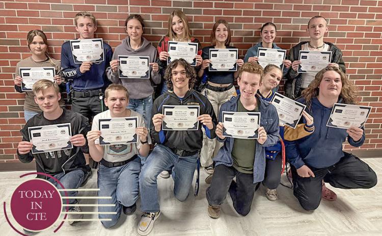 Pictured in back row, left to right: Elliot Vasquez (Farwell), Seth Strasser (Farwell), Gabby Mathews (Gladwin). Front row, left to right: Toby Miller (Farwell), Casey Brand (Harrison), and Russell Davis (Harrison). Not pictured: Savannah Wilson (Gladwin).
