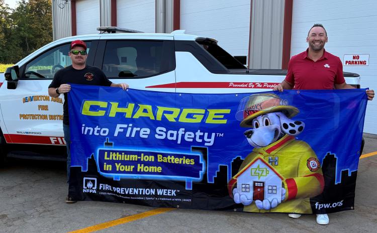 From left: Beaverton Area Fire Department Fire Chief Phil Andrist and State Farm Agent Brent Mishler.