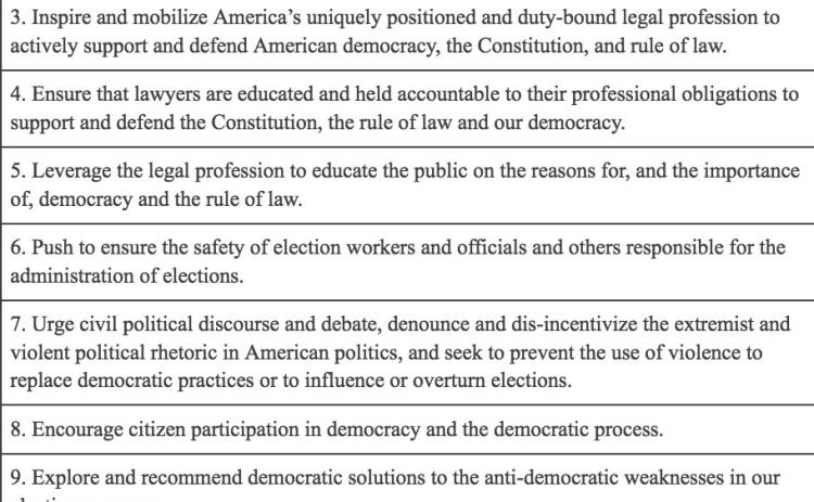 American Bar Association Task Force for American Democracy Goals.