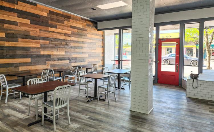 Pictured is the new seating area for customers in Back Door Deli’s new storefront.