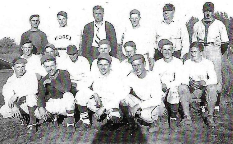 The 1940 Rhodes Baseball team, which included three members of the Carstens’ family: William (Bill), Sr., center backrow/manager, Cal Carstens, far right back row, and Robert Carstens, far right second row. Cal Carstens, who is being inducted posthumously at the 2025 NEM baseball reunion, had just joined the team as a pitcher, after playing minor league baseball for the Cincinnati Orinda Reds in California.