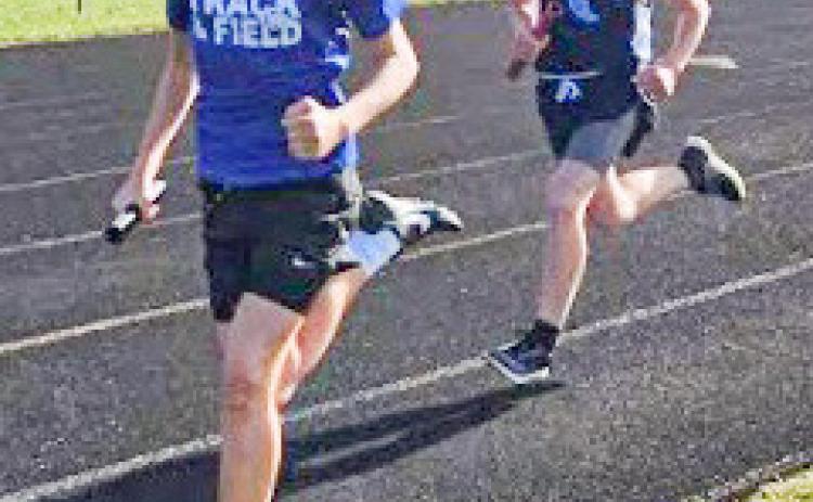 Keaton Mausolf in the 4x400 meter relay team. Keaton was also the best hurdler on the team all season.