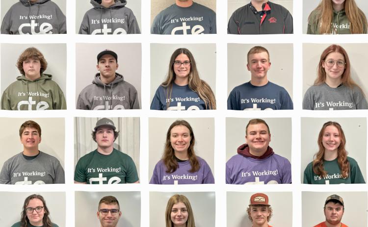Pictured top row, left to right: Grace Hoag, Ava Geer, Brennan Beemer, Trenton Bush and Haylie Allsop; second row, left to right: Matthew Mast, Owhin Thompson, Josie Dungerow, Casey Brand and Liberty Green; third row, left to right: Brayden Dee, Jesse Huber, Lindsay Ashley, Colton Kleinhardt and Kat Pigeon; fourth row, left to right: Karly Bacon, Matthew Holmes, Clara Wrona, Tustyn Yarger and Tucker Trinca.