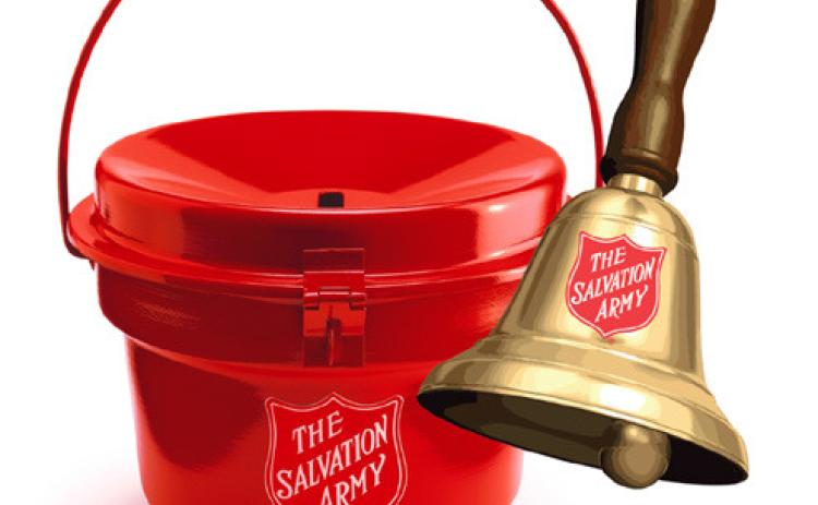 Salvation Army ringing bells in December