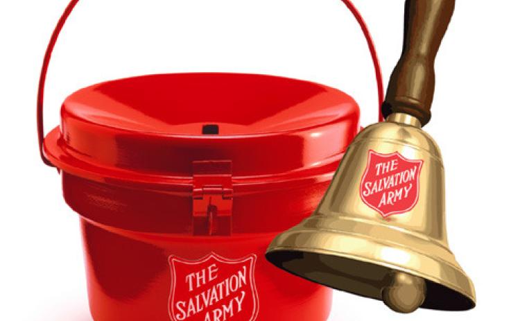 Salvation Army ringing bells in December