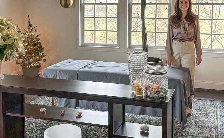 Talisman Healing owner, Ashley Nickel, in her session space at her farmhouse on Eagleson Road.
