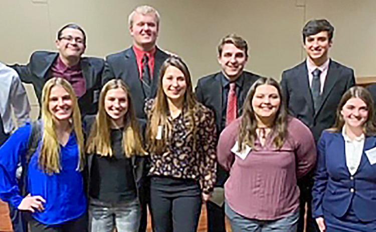 Pictured in back, from left: Jonah Brockway, Mario Hansen, Blake Adams, Drew Minkina, Nicholas Stevens, and Luke Harry. Pictured in front, from left: Gabrielle Jones, Molly Kitson, Hailey Granata, Logan Matthews and Elizabeth Henson