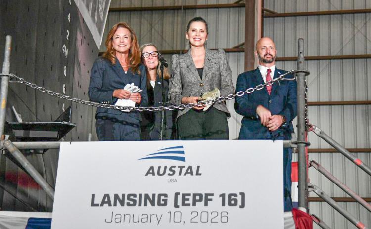 Whitmer attends christening ceremony for USNS Lansing