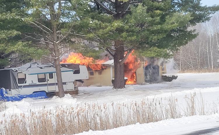 FIREFIGHTERS RESPOND TO BLAZE ON GROUT ROAD