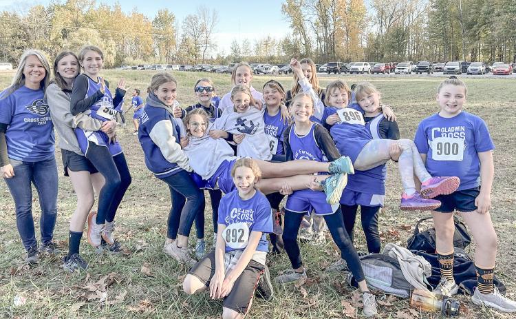 Gladwin Intermediate School (GIS) and Gladwin Junior High School (GJHS) Cross Country Girls teams.